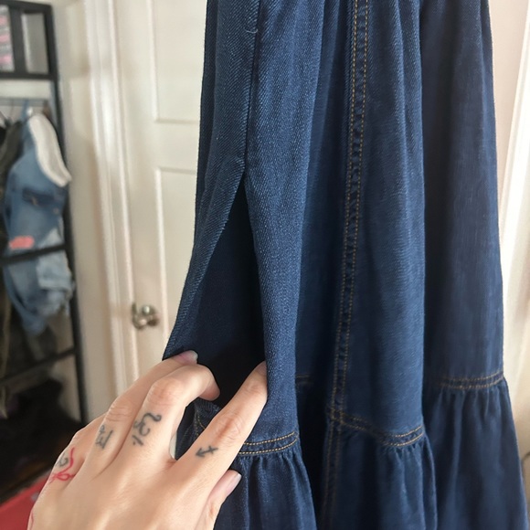 Anthropologie Denim Dress in size xxs. Worn twice. $100 or best offer. - Picture 3 of 4